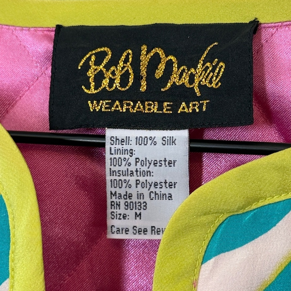 Vintage Bob Mackie 100% Silk Zebra Print Waist Coat - Picture 3 of 6
